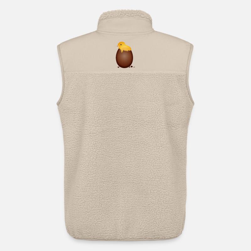 Chocolate Easter Egg with Cute Chick - Unisex Sherpa Gilet by Stanley/Stella - beige