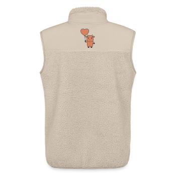 Mignonne Vecteur d’amour en forme de cœur de vache - Veste sans manches sherpa unisexe Stanley/Stella - beige - Dos - AI Model Male 178 light (178cm)