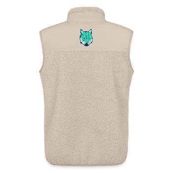 Wolf-Schaf, ein gezogenes Wort - Unisex Sherpaweste von Stanley/Stella - Beige - Hinten - AI Model Male 178 light (178cm)
