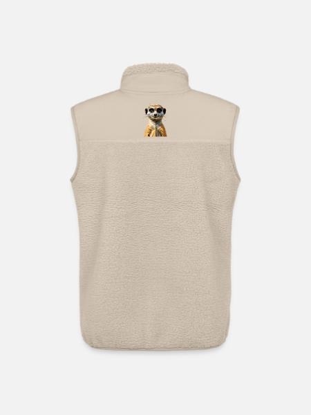Suricate Suricate Douce Mangouste Suricate - Veste sans manches sherpa unisexe Stanley/Stella - beige