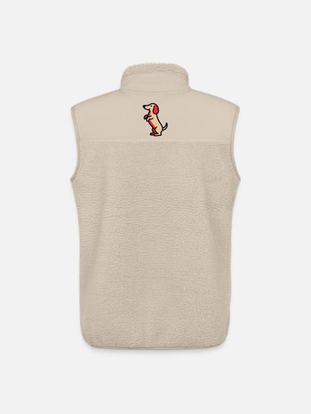Petit teckel Mec Comic - Veste sans manches sherpa unisexe Stanley/Stella - beige