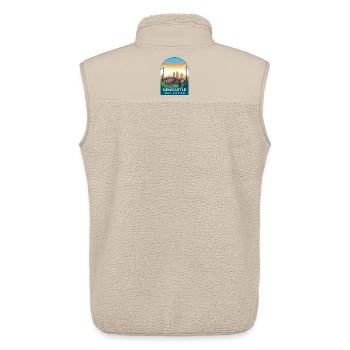 Newcastle Skyline UK Tyne Bridge Illustration - Unisex Sherpaweste von Stanley/Stella - Beige - Hinten - AI Model Male 178 light (178cm)