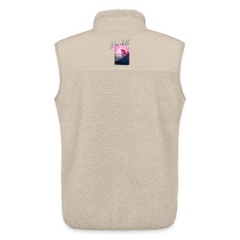 Downhill MTB - Hand Carved Print Template - Unisex Sherpa Gilet by Stanley/Stella - beige - Back - AI Model Male 178 light (178cm)