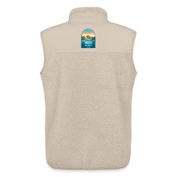 Bilbao Spain Vintage Travel Poster Art - Unisex Sherpa Gilet by Stanley/Stella - beige - Back - AI Model Male 178 light (178cm)