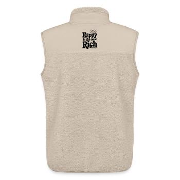 Glücklich ist der neue Reiche - Unisex Sherpaweste von Stanley/Stella - Beige - Hinten - AI Model Male 178 light (178cm)
