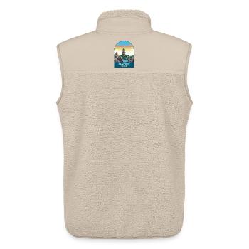 Suzhou China Classical Garden Vintage Travel Art - Unisex Sherpa Gilet by Stanley/Stella - beige - Back - AI Model Male 178 light (178cm)