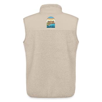 Rhode Island USA Vintage Travel Poster - Unisex Sherpa Gilet by Stanley/Stella - beige - Back - AI Model Male 178 light (178cm)