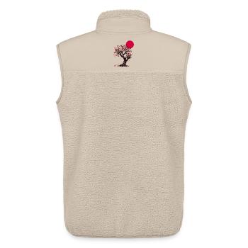 Crimson Blossom Moon Tree - Unisex Sherpa Gilet by Stanley/Stella - beige - Back - AI Model Male 178 light (178cm)