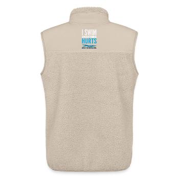 Dictons drôles de nageurs et conception de clubs de natation - Veste sans manches sherpa unisexe Stanley/Stella - beige - Dos - AI Model Male 178 light (178cm)