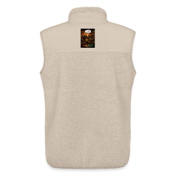 Ganja Faultier – Reggae Faultier mit Tropen-Vibes - Unisex Sherpaweste von Stanley/Stella - Beige - Hinten - AI Model Male 178 light (178cm)