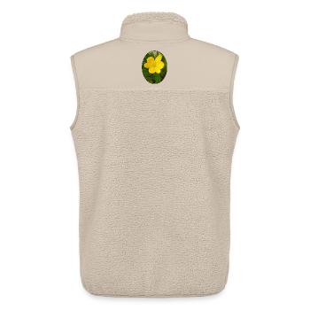 Gelbe Blüte im Vordergrund - Unisex Sherpaweste von Stanley/Stella - Beige - Hinten - AI Model Male 178 light (178cm)