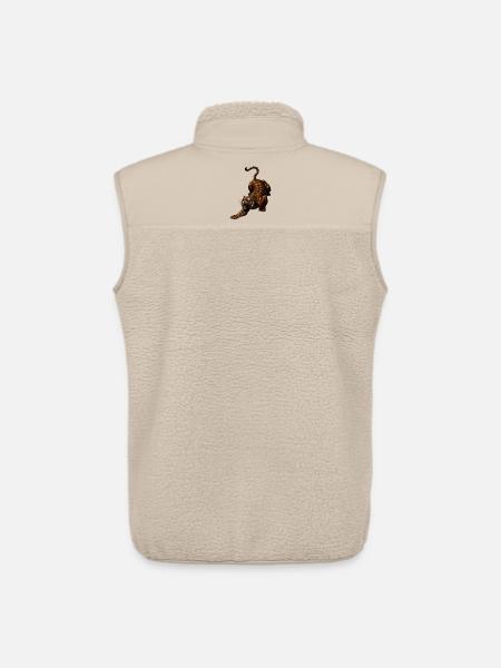 Tiger im Sprung Wilddynamik - Unisex Sherpaweste von Stanley/Stella - Beige
