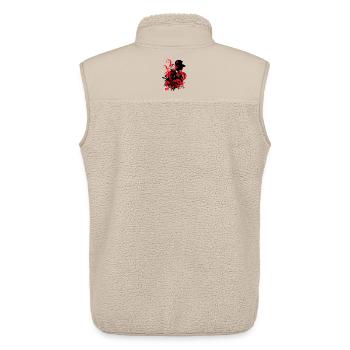 Graffiti Hip Hop Music Red On Black - Unisex Sherpa Gilet by Stanley/Stella - beige - Back - AI Model Male 178 light (178cm)