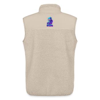 School Is Coming Neon Zombie Gamer Winter Beanie - Unisex Sherpa Gilet by Stanley/Stella - beige - Back - AI Model Male 178 light (178cm)