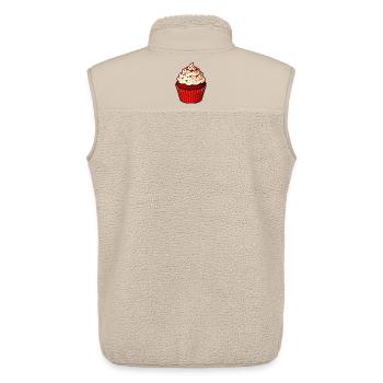 Roter Cupcake mit Sahnecreme - Unisex Sherpaweste von Stanley/Stella - Beige - Hinten - AI Model Male 178 light (178cm)