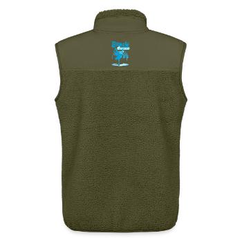 Ville breakdance - Veste sans manches sherpa unisexe Stanley/Stella - kaki - Dos - AI Model Male 178 light (178cm)