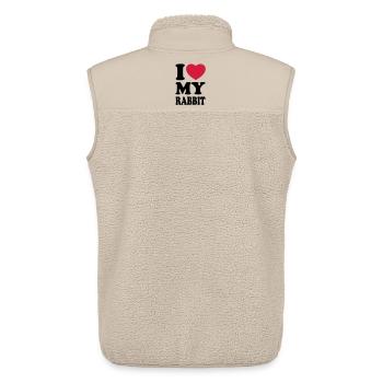 I love my rabbit - Unisex Sherpa Gilet by Stanley/Stella - beige - Back - AI Model Male 178 light (178cm)