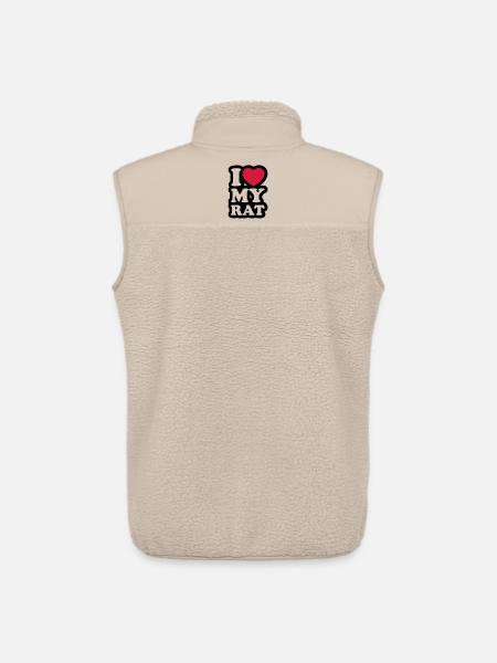 I love my rat - Unisex Sherpa Gilet by Stanley/Stella - beige