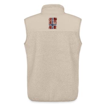 Norwegian flag upright (dark) - Unisex Sherpa Gilet by Stanley/Stella - beige - Back - AI Model Male 178 light (178cm)