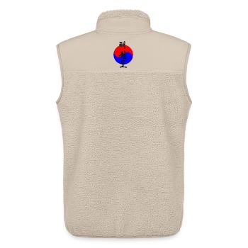 Taekwondo coréen écrit en cercle drapeau coréen - Veste sans manches sherpa unisexe Stanley/Stella - beige - Dos - AI Model Male 178 light (178cm)