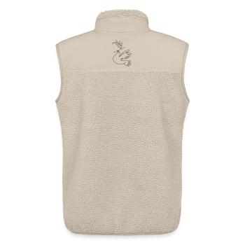 Colombe de la Paix - Veste sans manches sherpa unisexe Stanley/Stella - beige - Dos - AI Model Male 178 light (178cm)