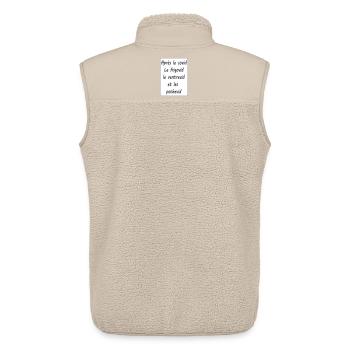 Après le covid - Veste sans manches sherpa unisexe Stanley/Stella - beige - Dos - AI Model Male 178 light (178cm)