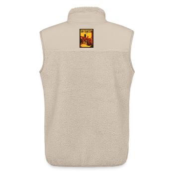 Sonnengetönte San Francisco Skyline - Unisex Sherpaweste von Stanley/Stella - Beige - Hinten - AI Model Male 178 light (178cm)