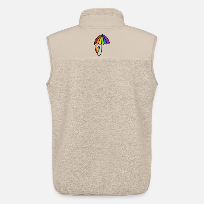 Regenbogen Herz mit Schirm - Unisex Sherpaweste von Stanley/Stella - Beige