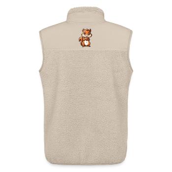 Cute Cartoon Squirrel Holding Acorn - Unisex Sherpa Gilet by Stanley/Stella - beige - Back - AI Model Male 178 light (178cm)
