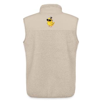 Cooles Küken mit Sonnenbrille und Zylinder - Unisex Sherpaweste von Stanley/Stella - Beige - Hinten - AI Model Male 178 light (178cm)