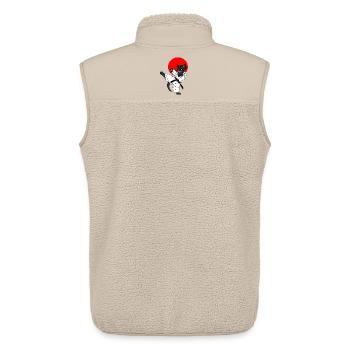 Schwarze Katze Karate Sonne - Unisex Sherpaweste von Stanley/Stella - Beige - Hinten - AI Model Male 178 light (178cm)