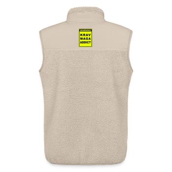 Warning Krav Maga Addict - Unisex Sherpa Gilet by Stanley/Stella - beige - Back - AI Model Male 178 light (178cm)