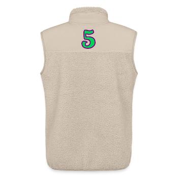 5. ANNIVERSAIRE. 5 ANS. 5e ANNIVERSAIRE - Veste sans manches sherpa unisexe Stanley/Stella - beige - Dos - AI Model Male 178 light (178cm)
