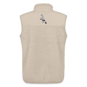 Pigeon with Coffee Cup Urban Minimal Illustration - Unisex Sherpa Gilet by Stanley/Stella - beige - Back - AI Model Male 178 light (178cm)