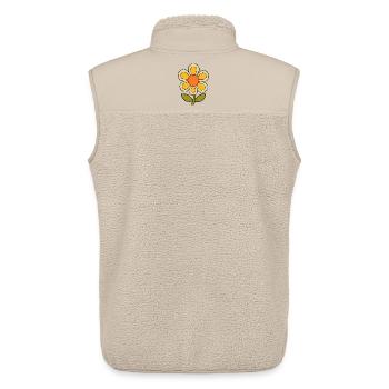 Flowerpower rétro à motifs floraux des années 70 - Veste sans manches sherpa unisexe Stanley/Stella - beige - Dos - AI Model Male 178 light (178cm)