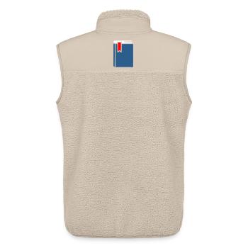 Buch Symbol Icon Blau - Unisex Sherpaweste von Stanley/Stella - Beige - Hinten - AI Model Male 178 light (178cm)