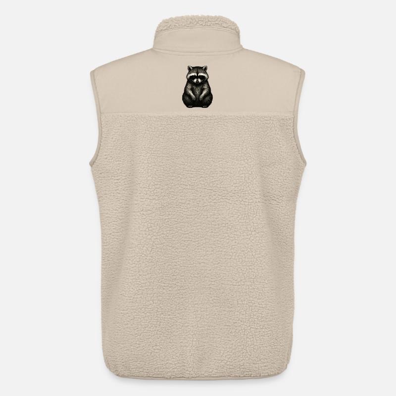 Monochrom Waschbär Print - Unisex Sherpaweste von Stanley/Stella - Beige