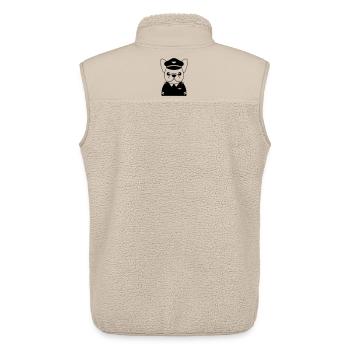Frenchie Pilot Uniform Schwarz - Unisex Sherpaweste von Stanley/Stella - Beige - Hinten - AI Model Male 178 light (178cm)