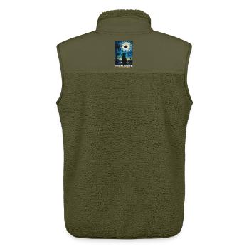 Totale Sonnenfinsternis Van Gogh Stil Spanien 2026 - Unisex Sherpaweste von Stanley/Stella - Khaki - Hinten - AI Model Male 178 light (178cm)