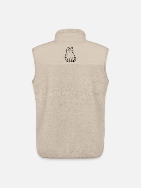 gros chat mignon - Veste sans manches sherpa unisexe Stanley/Stella - beige