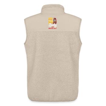 Papa Glücks Spielautomat Shirt Casino Glücksspiel - Unisex Sherpaweste von Stanley/Stella - Beige - Hinten - AI Model Male 178 light (178cm)