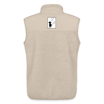 Paw Tracks: Dog Silhouette - Unisex Sherpa Gilet by Stanley/Stella - beige - Back - AI Model Male 178 light (178cm)