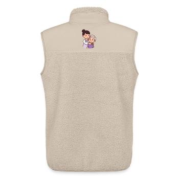 T-shirt aide-soignante kawaii soin personne âgée  - Veste sans manches sherpa unisexe Stanley/Stella - beige - Dos - AI Model Male 178 light (178cm)
