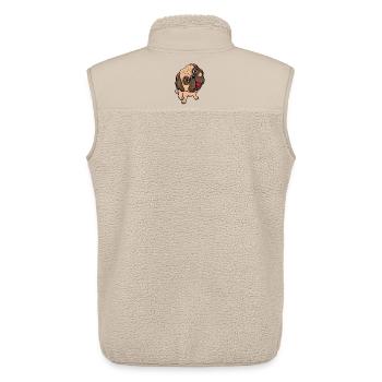 Pug Whimsy Cartoon Face - Unisex Sherpa Gilet by Stanley/Stella - beige - Back - AI Model Male 178 light (178cm)
