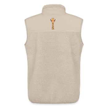 Lustige Giraffe mit roter Brille T-Shirt süßes Tier - Unisex Sherpaweste von Stanley/Stella - Beige - Hinten - AI Model Male 178 light (178cm)