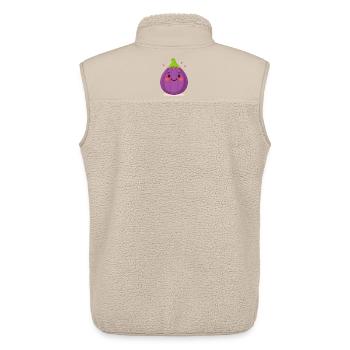 Purple Kawaii Fig – Sweet Fruit Illustration Art - Unisex Sherpa Gilet by Stanley/Stella - beige - Back - AI Model Male 178 light (178cm)