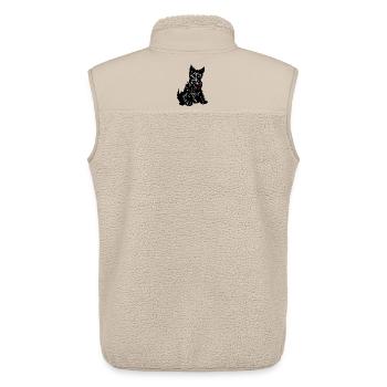 Monochrome Terrier-Linienkunst - Unisex Sherpaweste von Stanley/Stella - Beige - Hinten - AI Model Male 178 light (178cm)