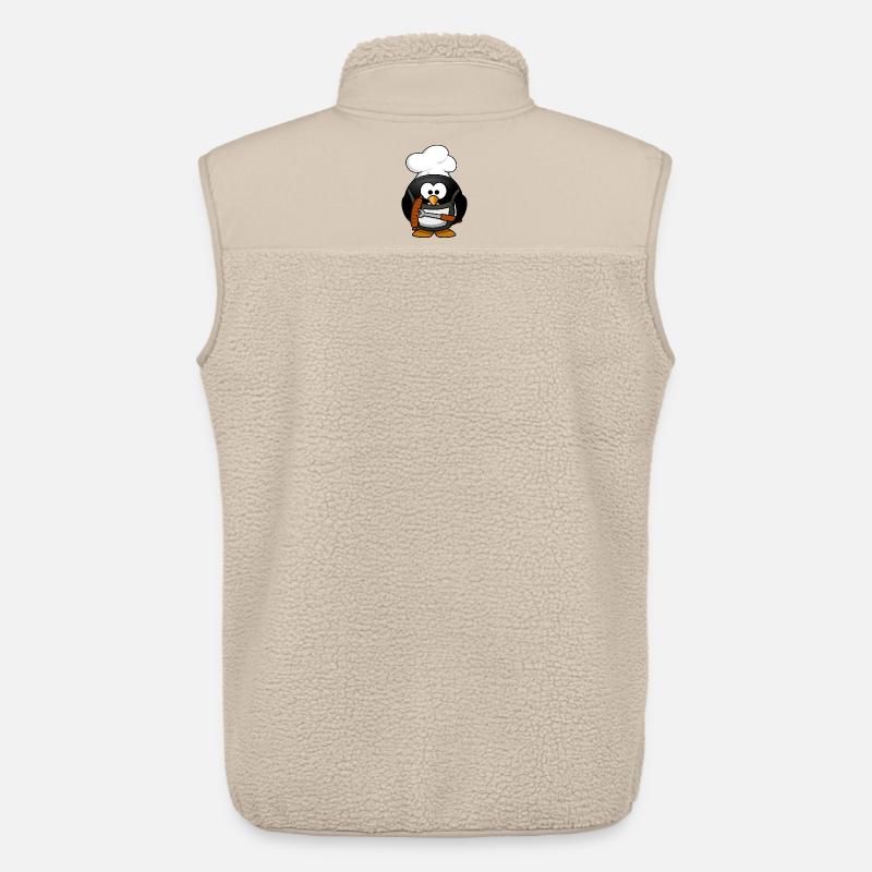 Kochpinguin mit Grillwurst - Unisex Sherpaweste von Stanley/Stella - Beige