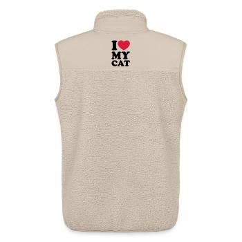 I love my cat - Unisex Sherpa Gilet by Stanley/Stella - beige - Back - AI Model Male 178 light (178cm)