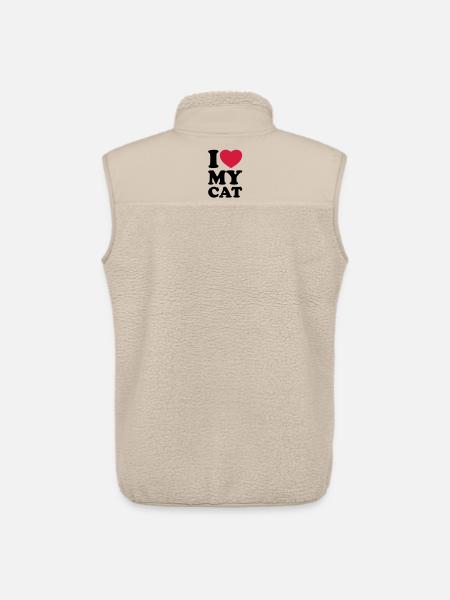 I love my cat - Unisex Sherpa Gilet by Stanley/Stella - beige